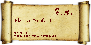 Héra Aurél névjegykártya